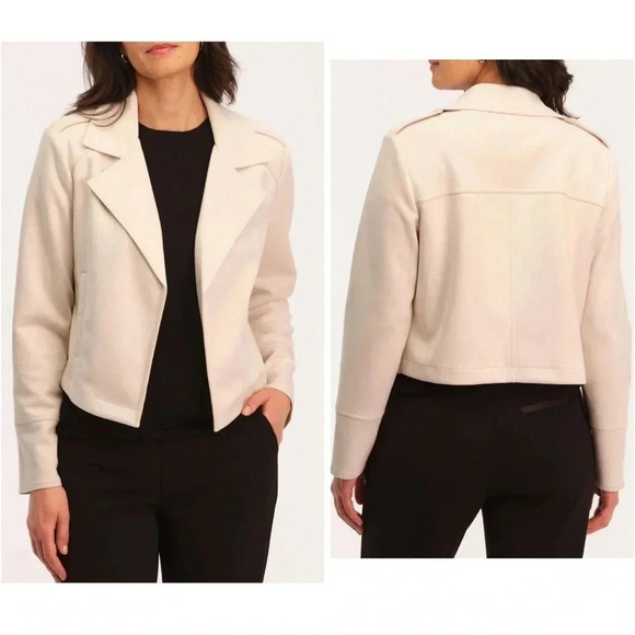 Philosophy Women’s Sz L Mustard Yellow Faux Leather Moto Style Jacket - NWT - Picture 7 of 7